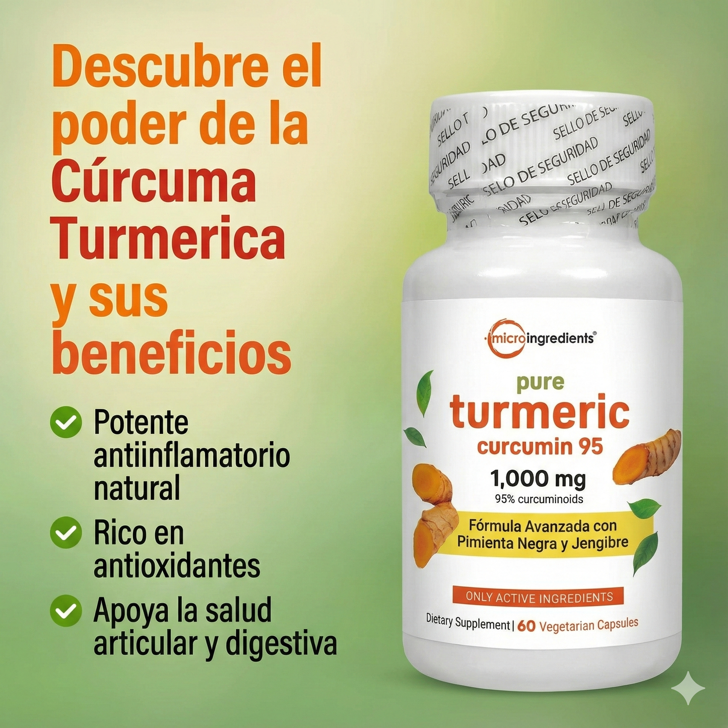 Turmeric Curcumine® de Microingredients® Termina con el Dolor Crónico de Manera Natural.