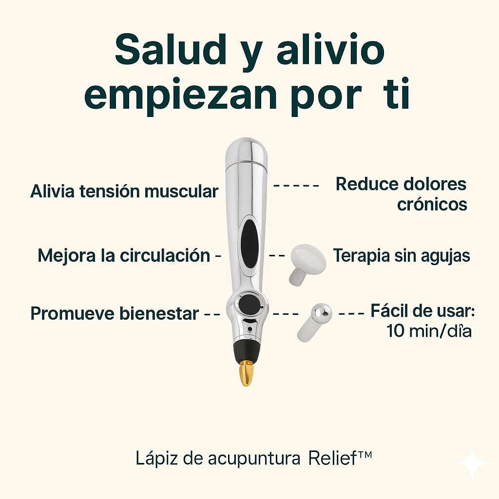 Relief™ Adiós al Dolor Sin Pastillas, Lápiz Acupuntura Portátil.