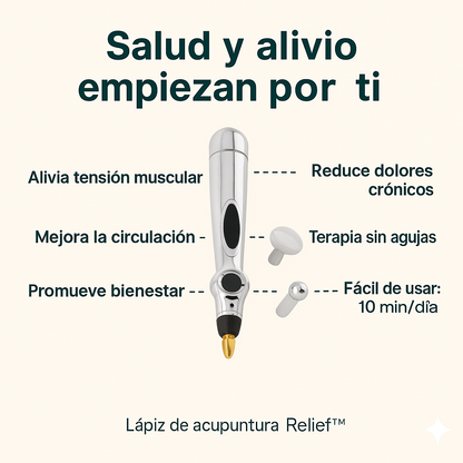 Relief™ Adiós al Dolor Sin Pastillas, Lápiz Acupuntura Portátil.