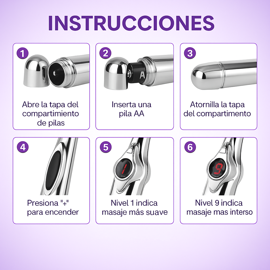 Relief™ Adiós al Dolor Sin Pastillas, Lápiz Acupuntura Portátil.