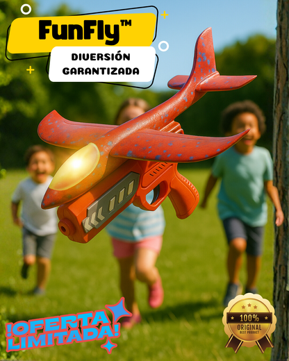 Pistola Lanza Aviones FunFLy™. 2 Modos de vuelo Con Luces.