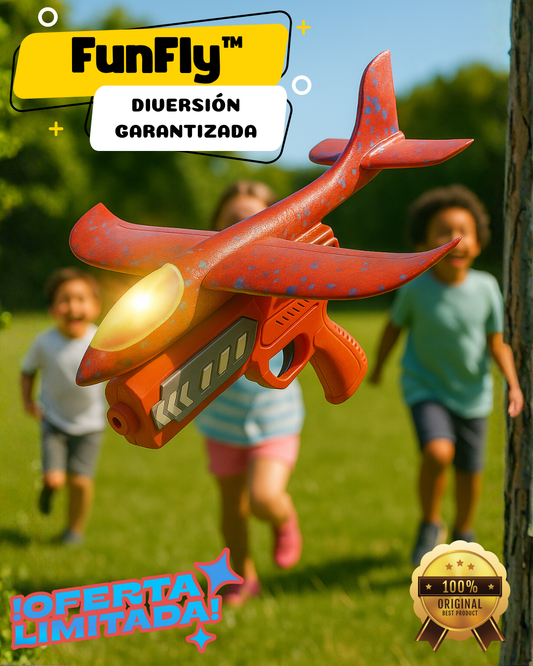 Pistola Lanza Aviones FunFLy™. 2 Modos de vuelo Con Luces.