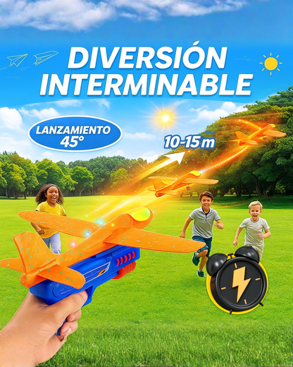 Pistola Lanza Aviones FunFLy™. 2 Modos de vuelo Con Luces.