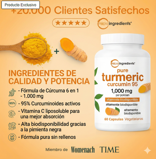 Turmeric Curcumine® de Microingredients® Termina con el Dolor Crónico de Manera Natural.