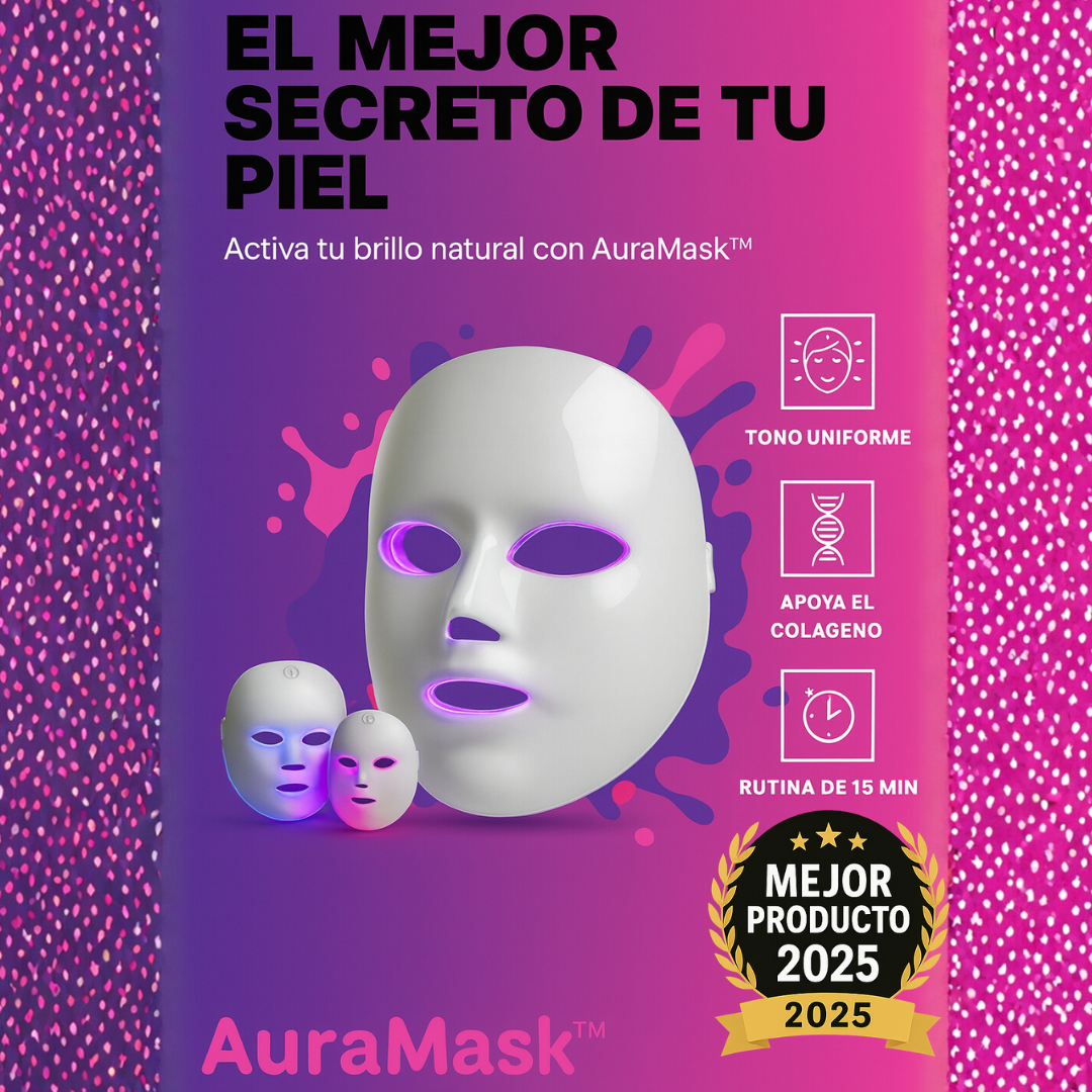 AuraMask™ Máscara LED de Rejuvenecimiento Facial 7 Funciones en 1